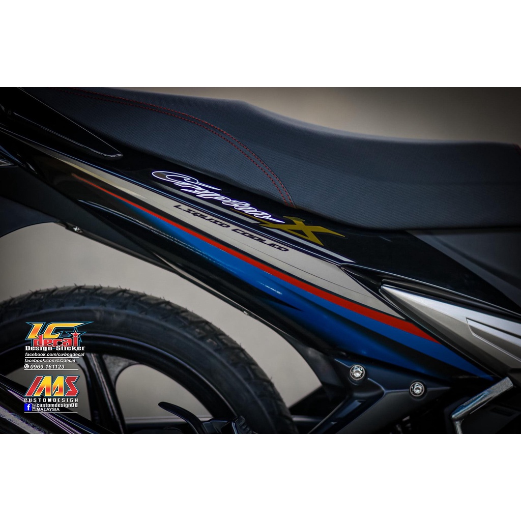 TEM RỜI mẫu Crypton X xanh đỏ dán Exciter 135 bạc đen - tem cao cấp không bay màu