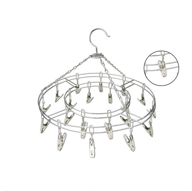 Móc Dù Tròn Inox Phơi Quần Áo Trẻ Em, Người Lớn