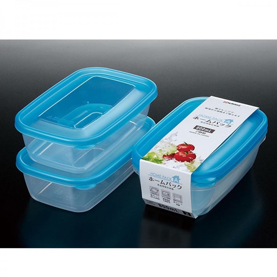 Set 2 hộp thực phẩm Nakaya Nhật Bản (800ml/1 hộp) Nhựa PP, Kháng khuẩn, dùng lò vi sóng và tủ đông lạnh