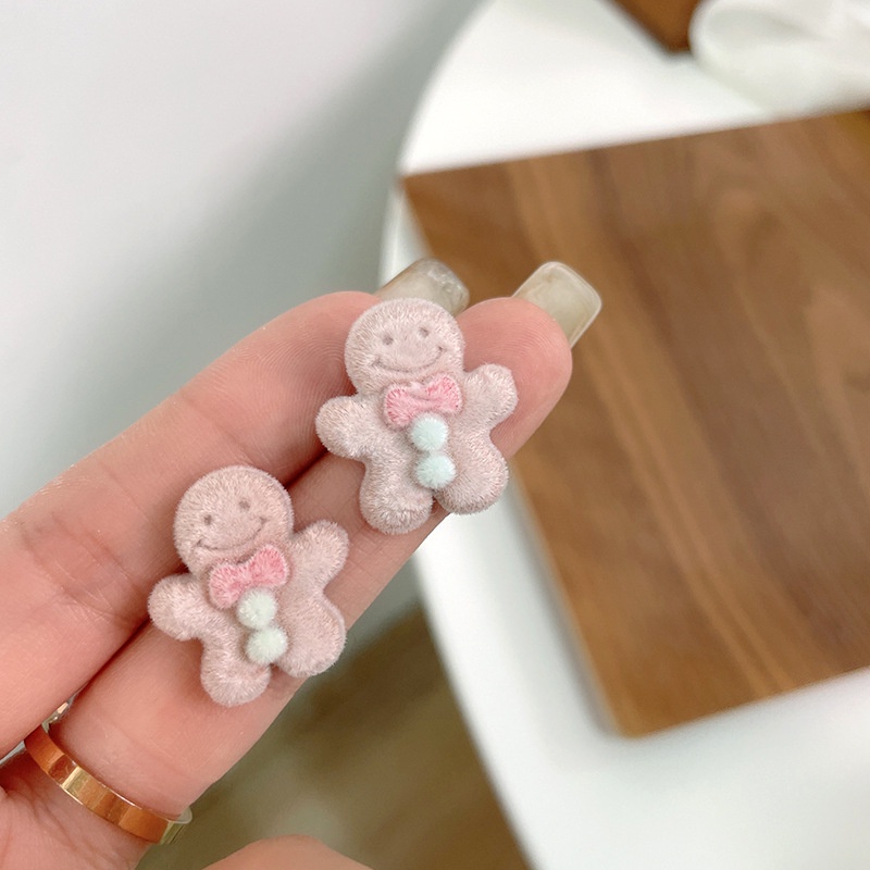 1 Cặp Bông Tai Hình Bánh Gừng / Bánh Gừng Phong Cách Hàn Quốc Thời Trang Cho Nữ