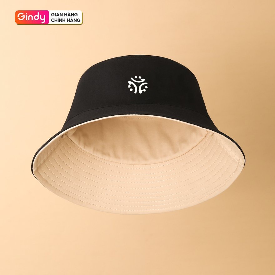 Nón bucket tròn vành 2 mặt GINDY trơn nhiều màu phong cách Ulzzang Unisex M002 M009