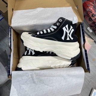 [Có sẵn-ship hỏa tốc] Giày Sneaker MLB Chunky High Black| Giày Chunky Đen Cao Cổ Đế Cao