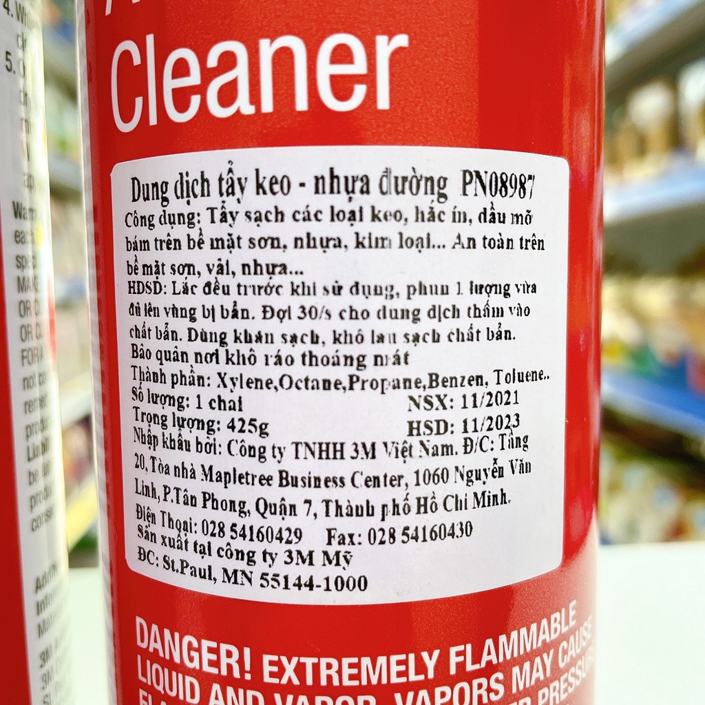 Chai tẩy nhựa đường ô tô, chai tẩy keo, băng dính, keo decal 3M 08987 - 3M CHÍNH HÃNG