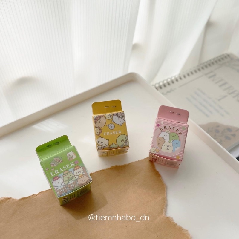 Tẩy gôm hoạt hình dễ thương vỏ hình hộp sữa