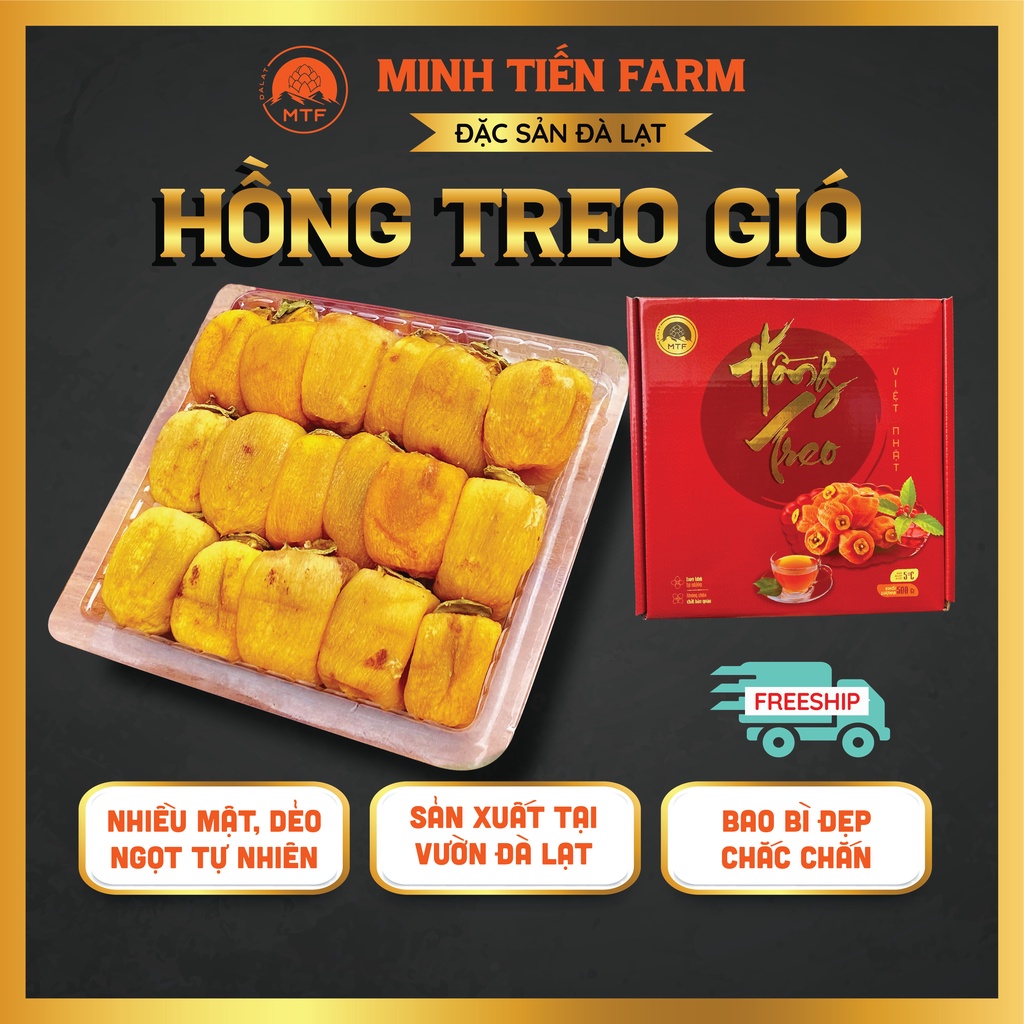 Hồng treo gió sấy khô dẻo Đà Lạt xưởng gốc Minh Tiến Farm
