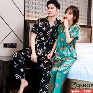 Bộ pijama nam lụa satin mềm mặc nhà mặc ngủ thoải mái thoáng mát QM85 QM98 QM99