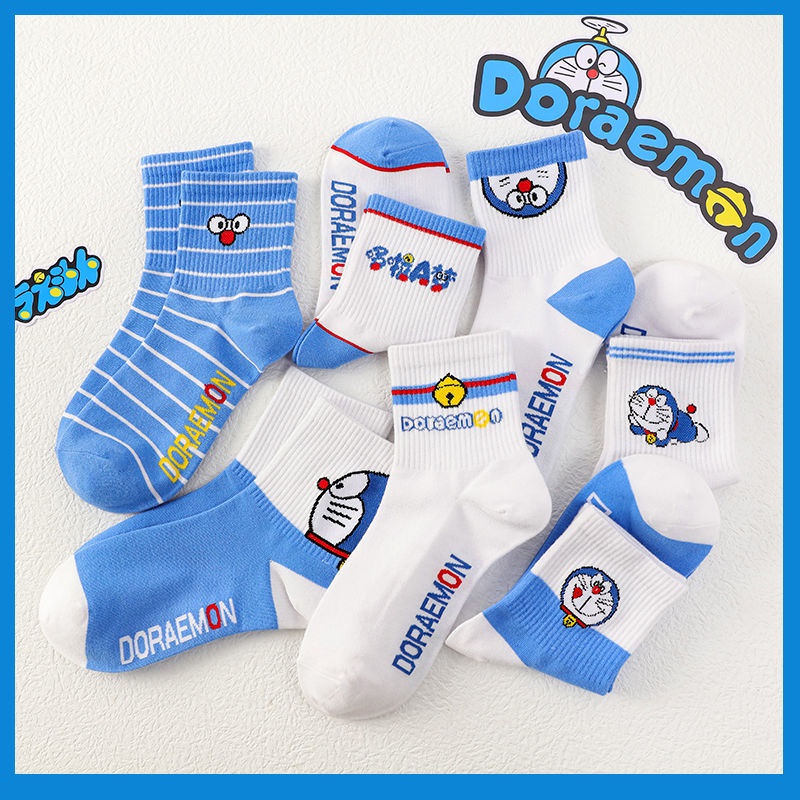 Bộ 4 Đôi Vớ Thể Thao In Hình Doremon Nhật Bản Thời Trang Mùa Thu 2022 Cho Nữ