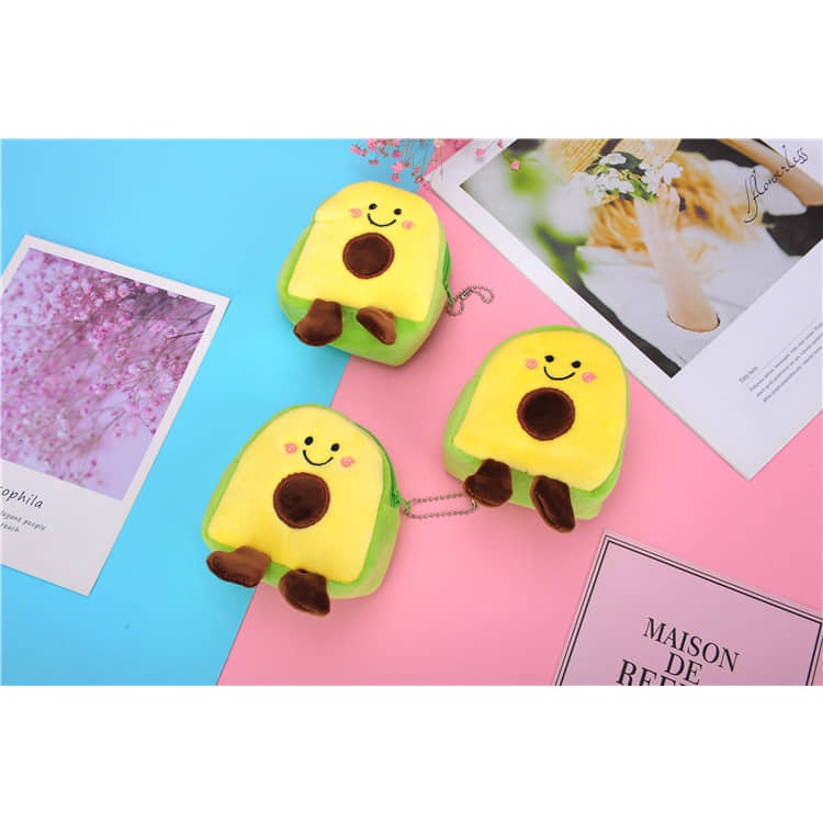 Ví mini tiện dụng TRÁI BƠ SIÊU CUTE, túi đựng tai nghe, son môi, tiền, thẻ xe hoặc làm móc khóa siêu cưng