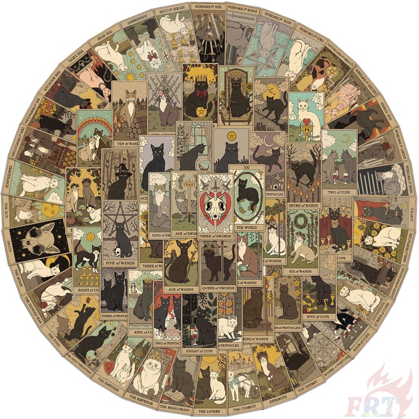 70 Cái / Bộ ❉ Bài Tarot Định Mệnh Retro. Hình Dán Mèo Ma Thuật Series 01 ❉ Miếng Dán Decal Chống Thấm Nước Thời Trang