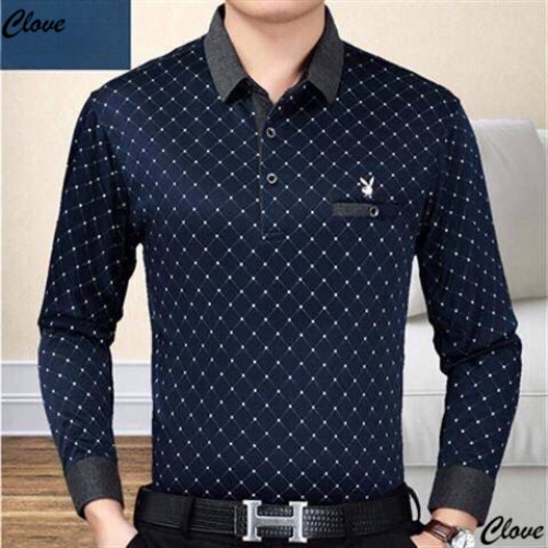 Áo Thun Cotton Tay Dài Thời Trang Xuân Thu Kích Thước Lớn Dành Cho Nam Trung Niên Playboy Nam