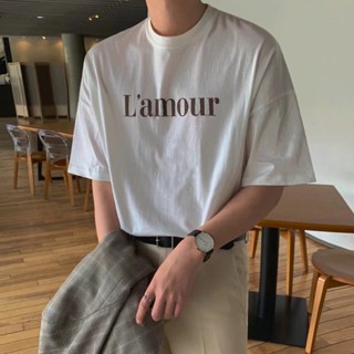 Áo Thun Nam Cotton Tay Lỡ Cổ Tròn Unisex Lamour Đơn Gỉan Phối Quần Tây