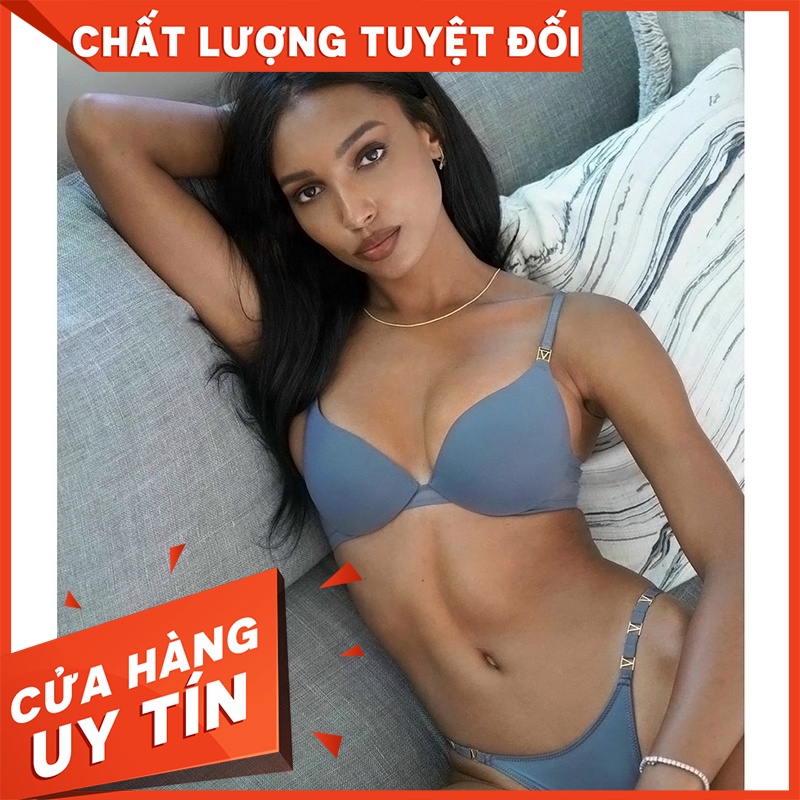 Full set đồ lót su lụa Vic Secrec chuẩn Mỹ có gọng ẩn kèm quần su dây lưng cao - Chỉ có size 38 NHỎ