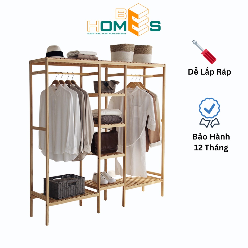 Tủ quần áo Behomemall 3 ngăn