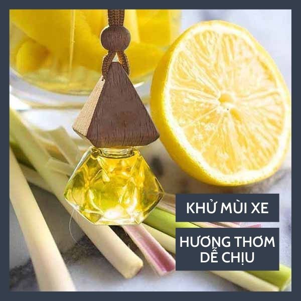 Tinh dầu treo xe ô tô  mùi dễ chịu sảng khoái thơm ngọt hương sả chanh - cam - quế - chàm