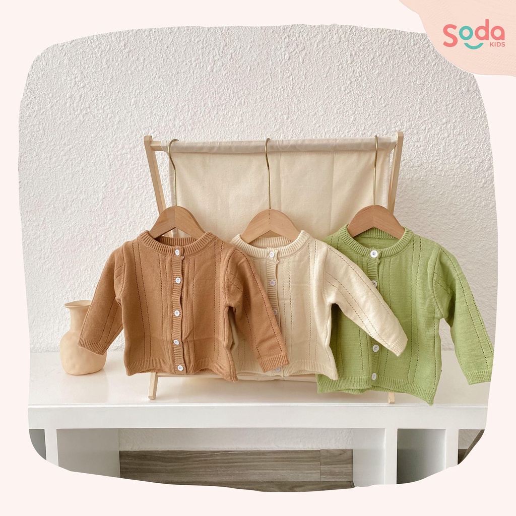 Áo cardigan len cho bé Soda Kids chất liệu len dệt kim thoáng khí, thiết kế cổ tròn dễ thương Hàn Quốc