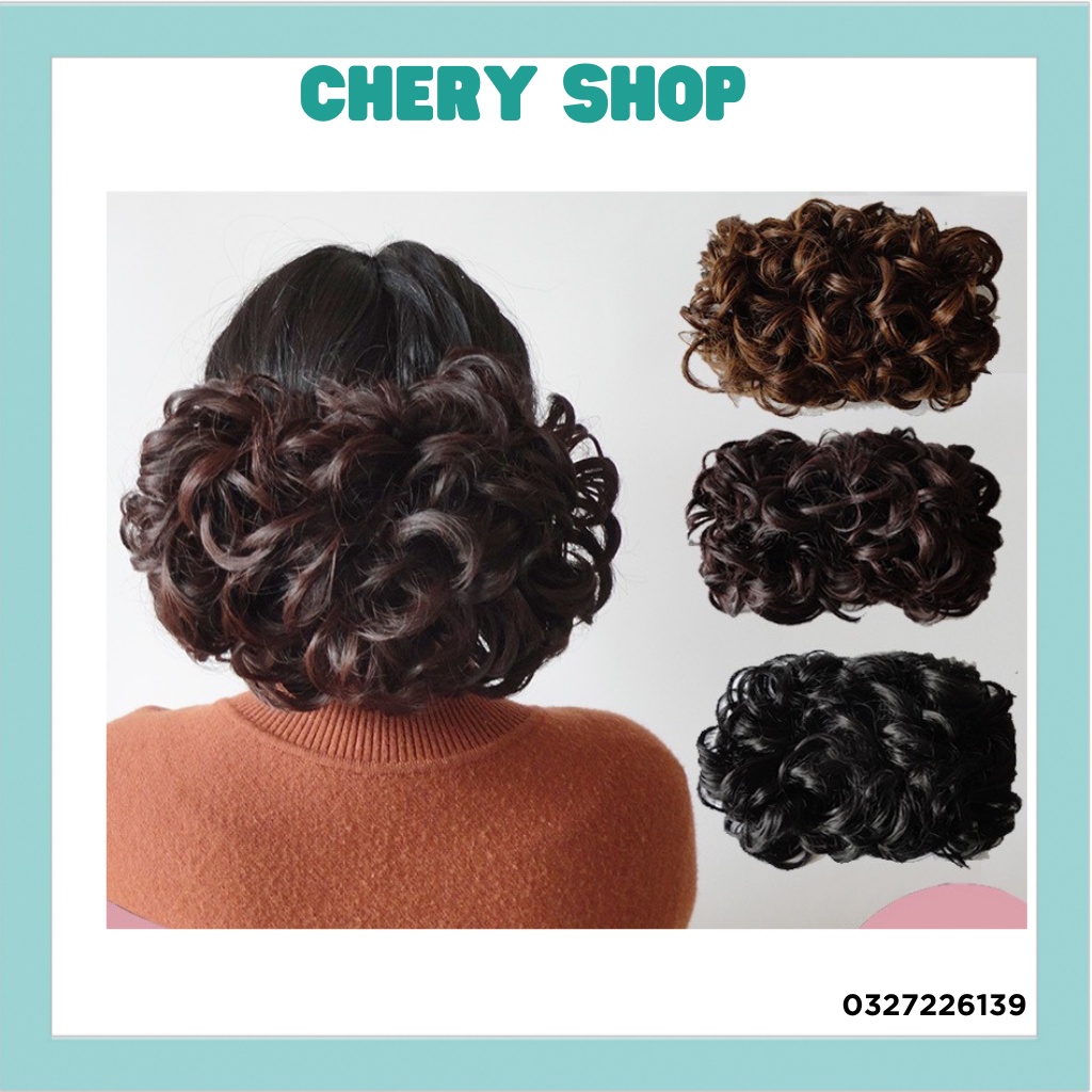 Tóc giả nữ đẹp búi PHU NHÂN cao cấp loại to làm bằng sợi to cao cấp