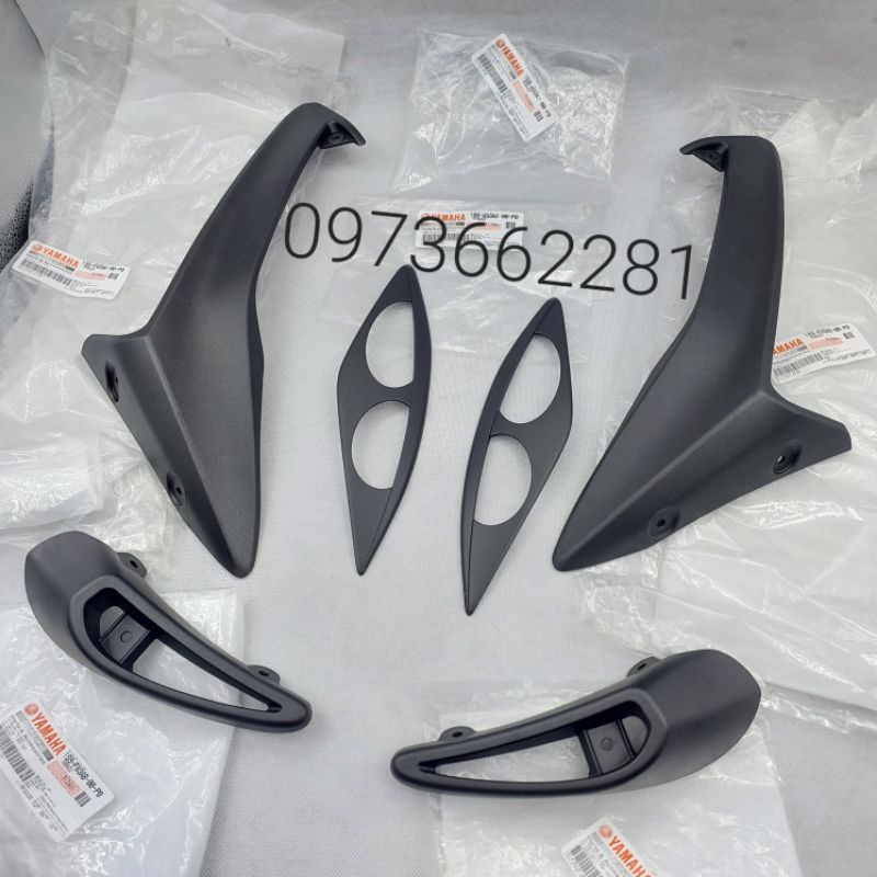 Bộ nhựa mặt nạ body kit xe EXCITER 2009-2010 đen nhám zin