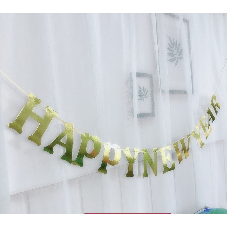 Đồ Trang Trí Tết Dây Chữ Chúc Mừng Năm Mới  - Phụ Kiện Decor Ruy Băng Chữ Happy New Year 2023 Hitechlife Cực Xinh