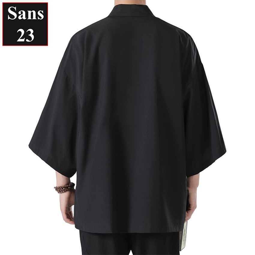 Áo cardigan nam form rộng Sans23 kimono nhật bản mỏng trơn basic hàn quốc bigsize 3xl 4xl 5xl big size 80kg 90kg 100kg