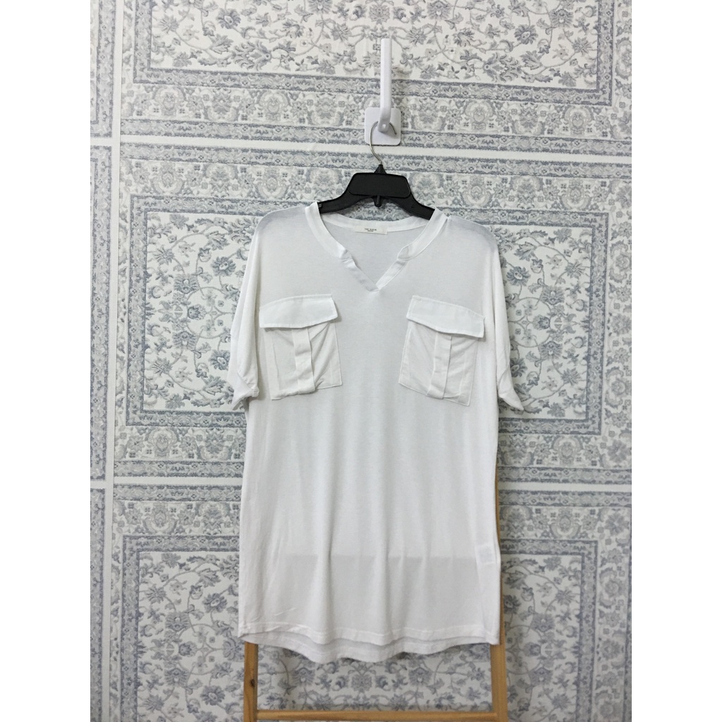 áo thun si big size XXL trắng 2 túi