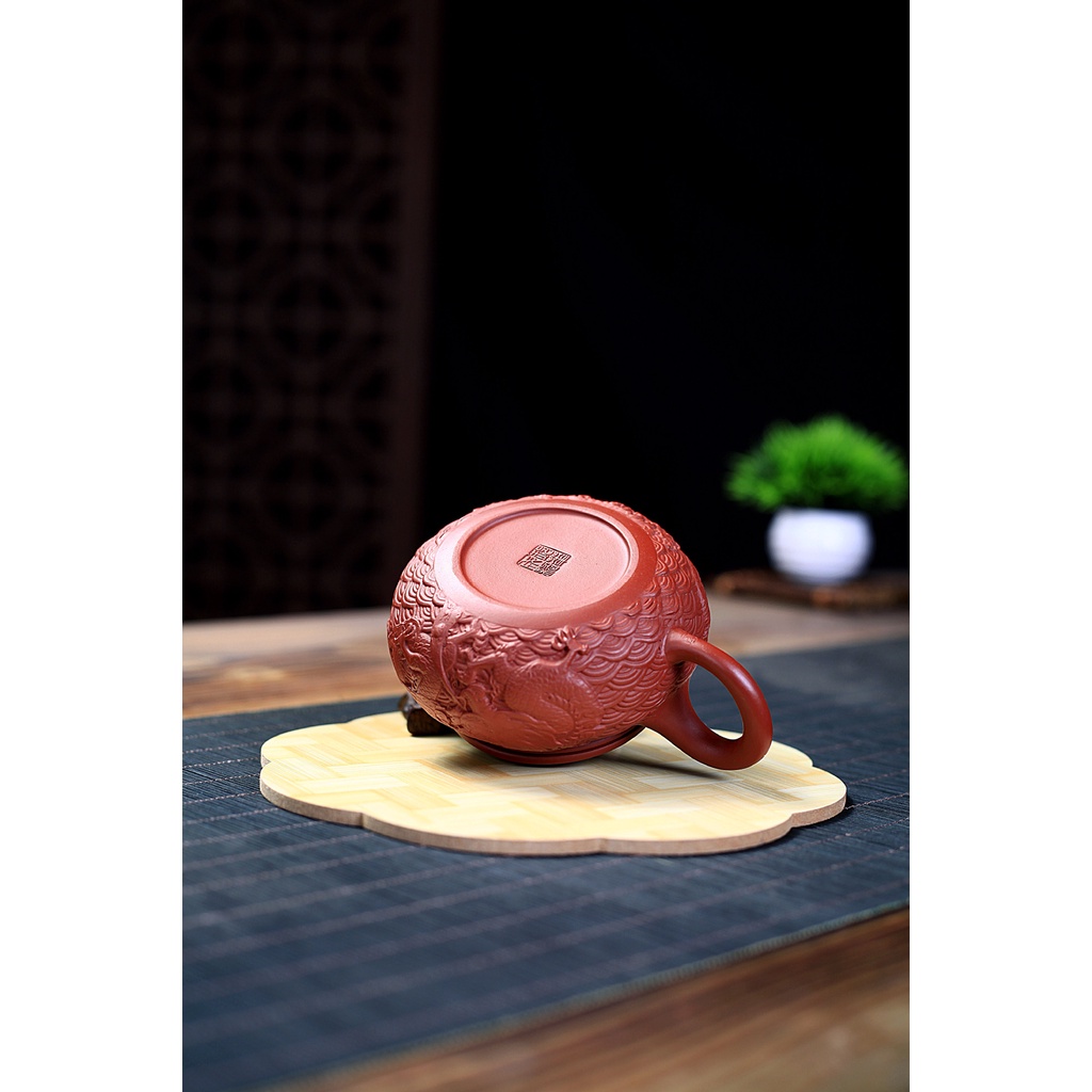 Ấm Tử Sa Nghi Hưng Phỏng Cổ Văn Long 250 ml (Đại Hồng Bào)