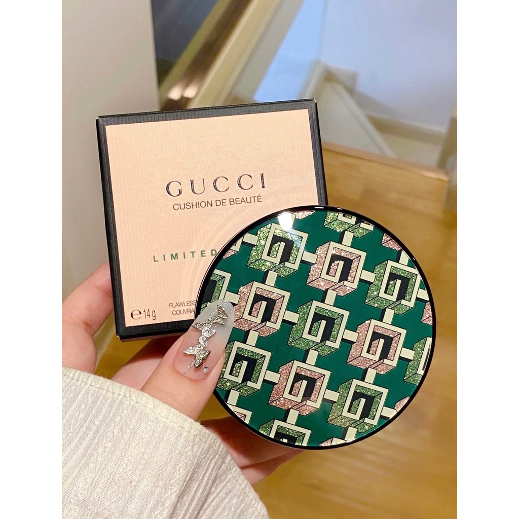 Phấn Nước Gucci Beauty Cushion De Beaute Foundation Vintage Edition, Limited Edition vỏ xanh