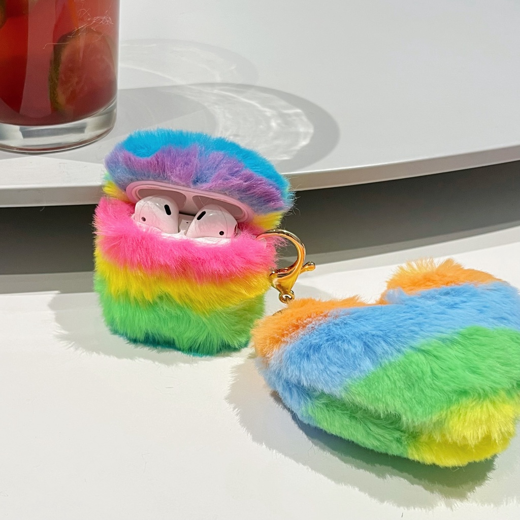 Vỏ Bảo Vệ Hộp Sạc Tai Nghe AirPods 1 2 3 Pro2 2022 Kết Nối Bluetooth Không Dây Chất Liệu Tpu Mềm Chống Trầy Xước Hình Trái Tim Màu Cầu Vồng