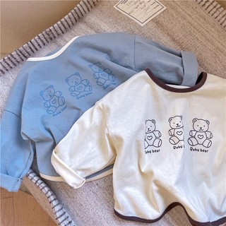 Áo thun cotton dài tay Baby Bear đáng yêu cho bé