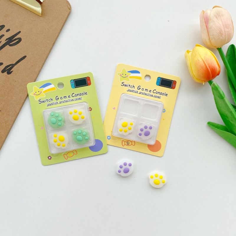Ốp Bọc Nút Điều Khiển Tay Cầm Chơi Game Nintendo Switch NS Switch Lite Hình Dấu Chân Mèo Cinnamoroll Đáng Yêu