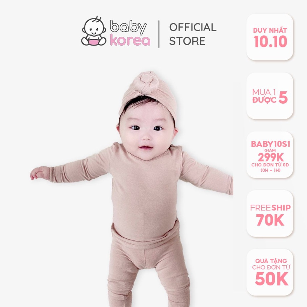(Chính hãng) Bộ rời dài tay trơn Modal 2022 Cotton siêu co giãn PEEKABOO made in Korea cho bé trai và bé gái