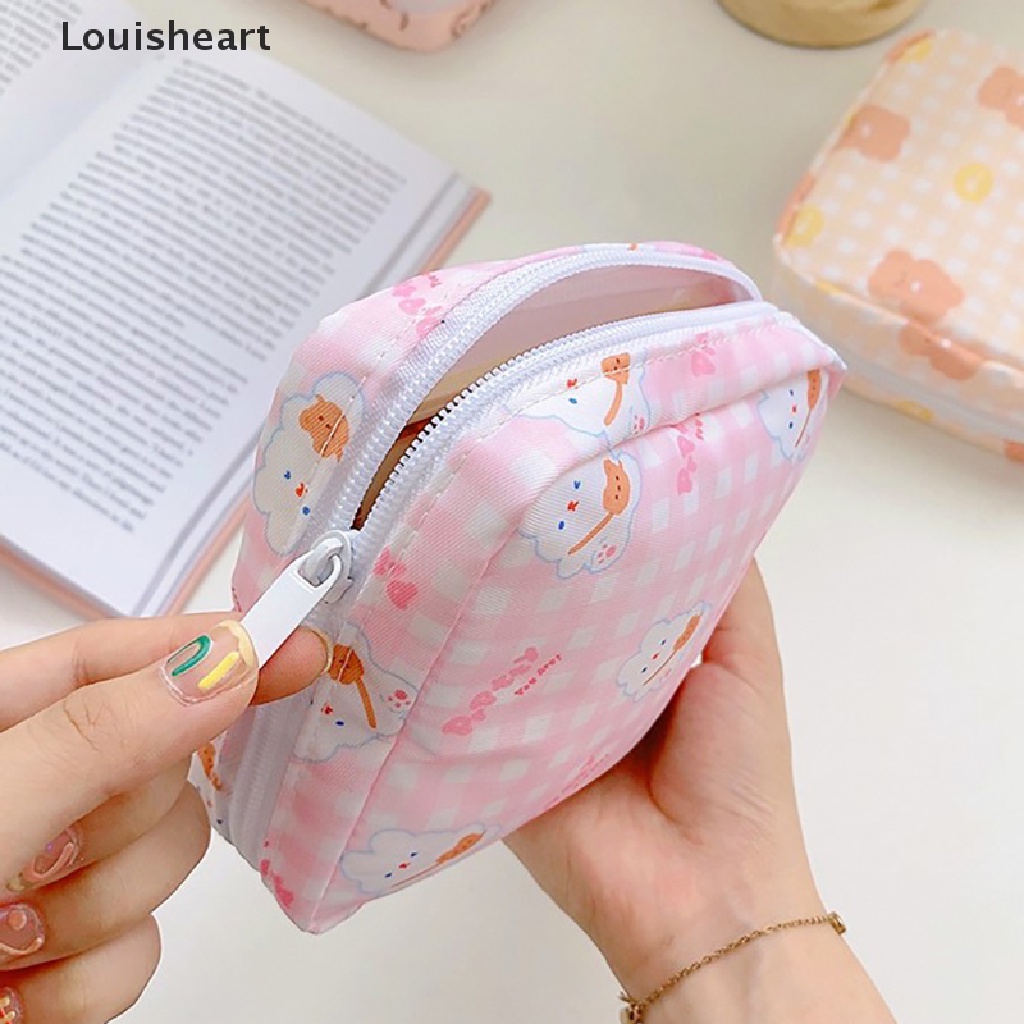 Louisheart Túi Đựng Tiền Xu / Khăn Ăn Mỹ Phẩm Tampon Mini Hình Gấu Đáng Yêu Cho Nữ TFG