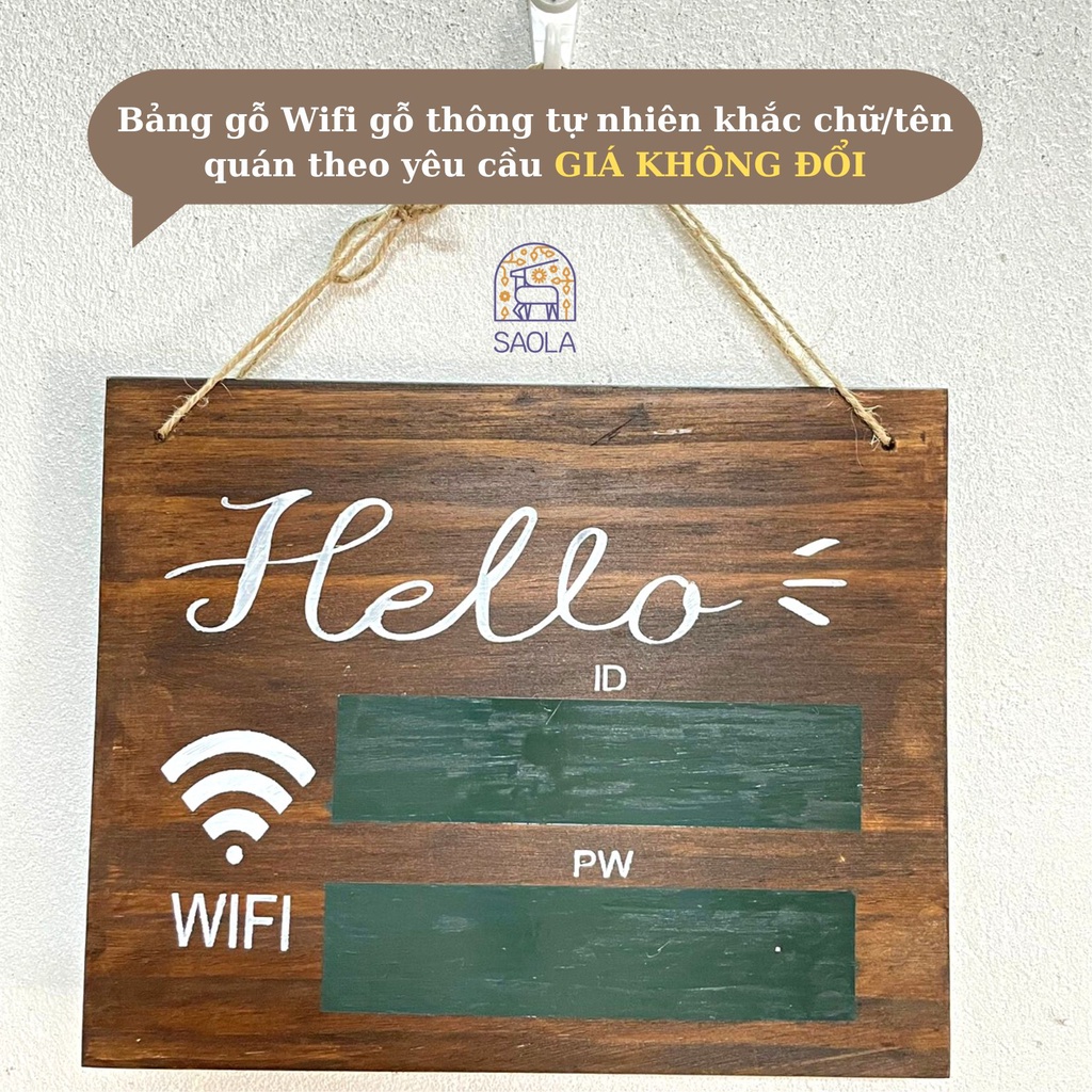 Bảng gỗ Wifi viết phấn