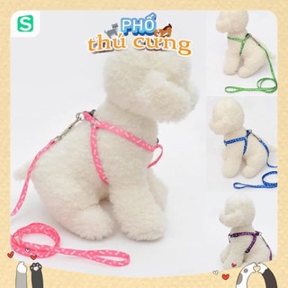Dây dắt chó mèo thú cưng dạng yếm 1cm ( <5kg)