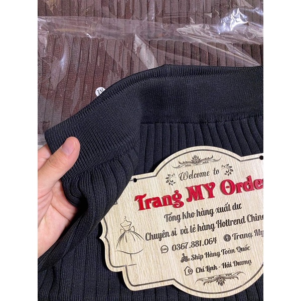 Chân váy len dáng dài xẻ tà