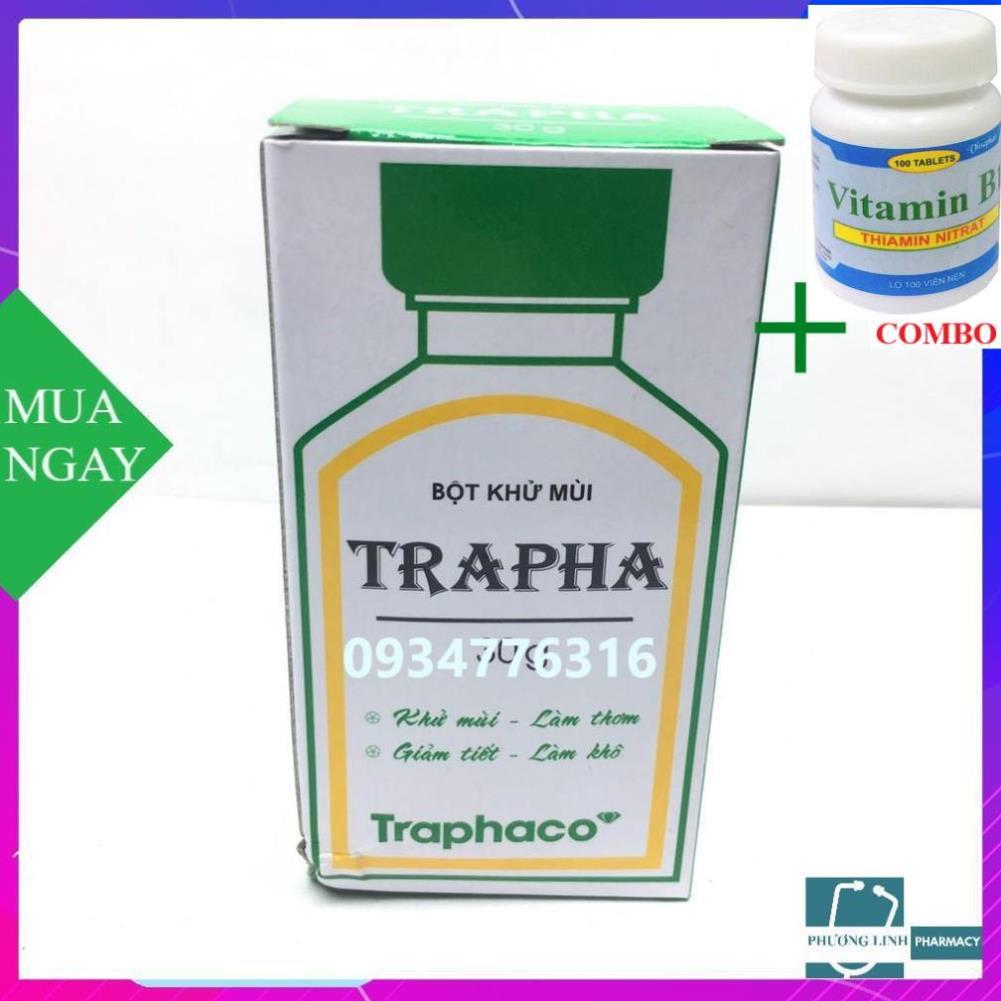 Combo Vitamin B1 chai 100 viên+ Trapha bột khử mùi