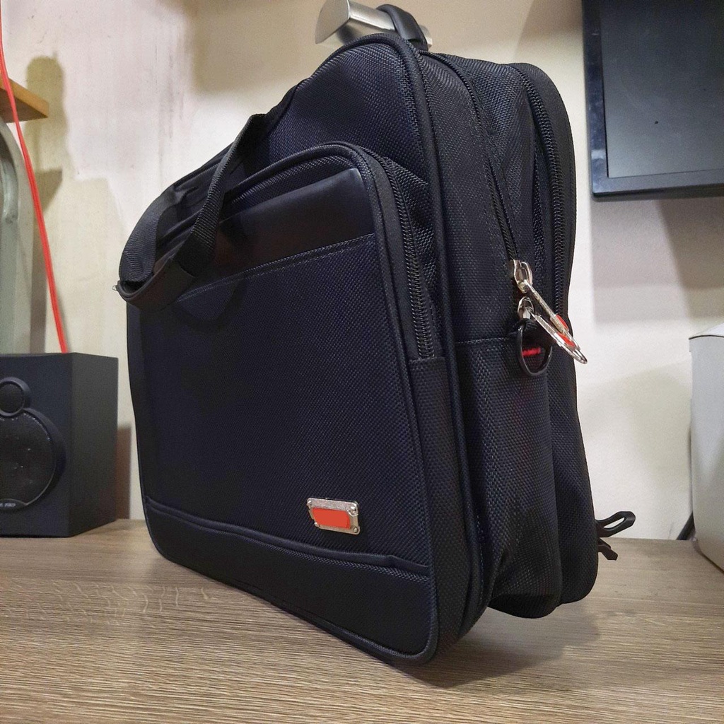 Cặp học sinh đa năng đeo chéo balo 17 inch chất Dù Xốp Thái viền da Kẹp lề cao cấp H1991 {Hình thật}