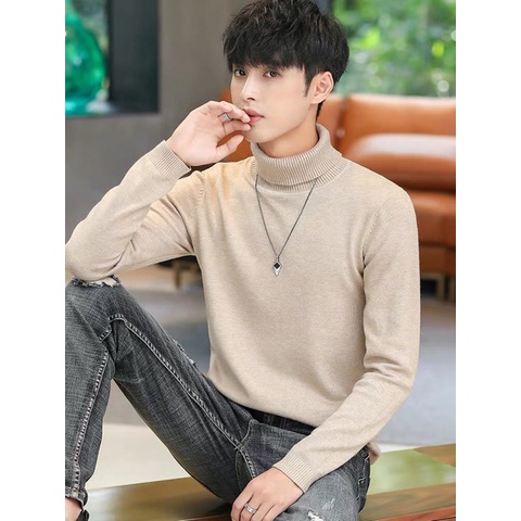 Áo len nam cổ lọ màu mới nhất - Áo len nam
