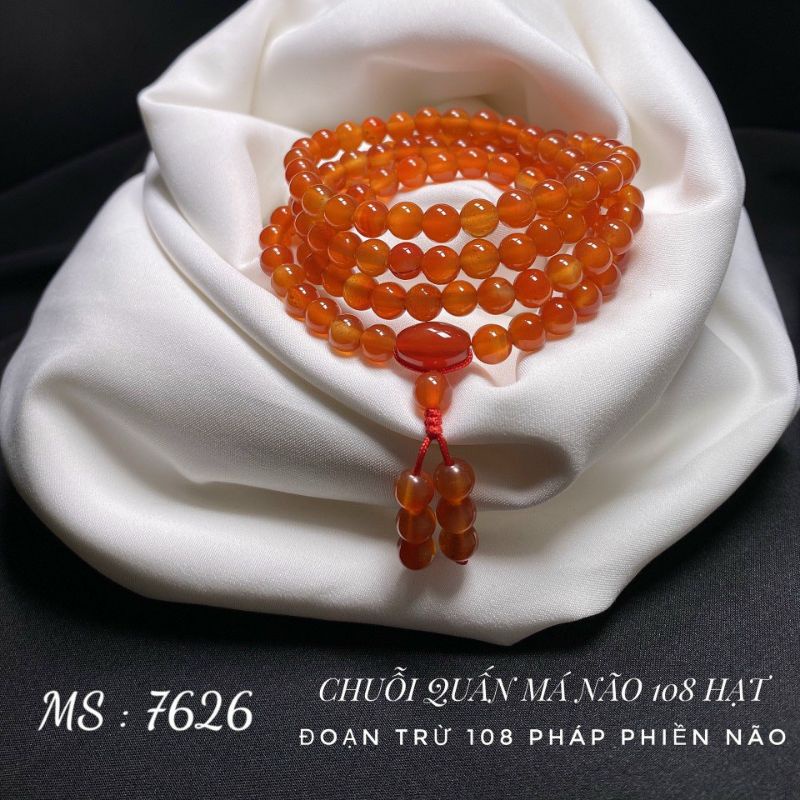 Chuỗi đeo tay 108 hạt 6 li màu đỏ phong thủy