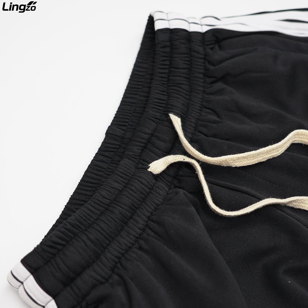 Quần dài thể thao nam 3 sọc LINGZO cao cấp quần dài vải poly co dãn mềm mịn không nhăn không xù phong cách thể thao