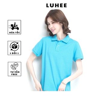 Áo thun trơn polo nam nữ màu xanh ya cổ bẻ tay ngắn vải lacooste cao cấp 4 chiều  – Nhận in thêu đồng phục theo yêu cầu