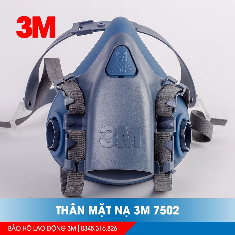 Thân mặt nạ 3M 7502 (không gồm phụ kiện Phin lọc và Bông lọc)