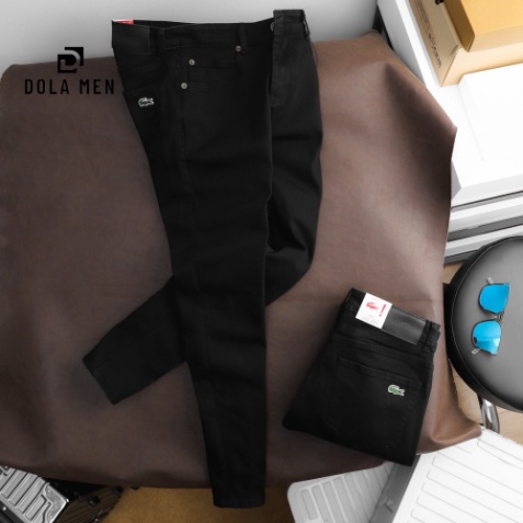 Quần Jean Nam LACOSTE ĐEN Jean mềm mịn Hàng Xuất Xịn Dolamen CÓ Big Size