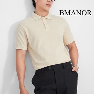 Áo polo nam bmanor basic - begie form regular fit
