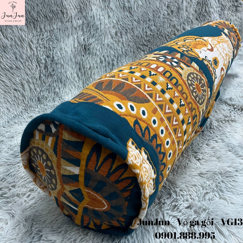 [SALES SỐC]V13_Vỏ gối ôm vải Xô Cotton Organic cao cấp có khoá kéo