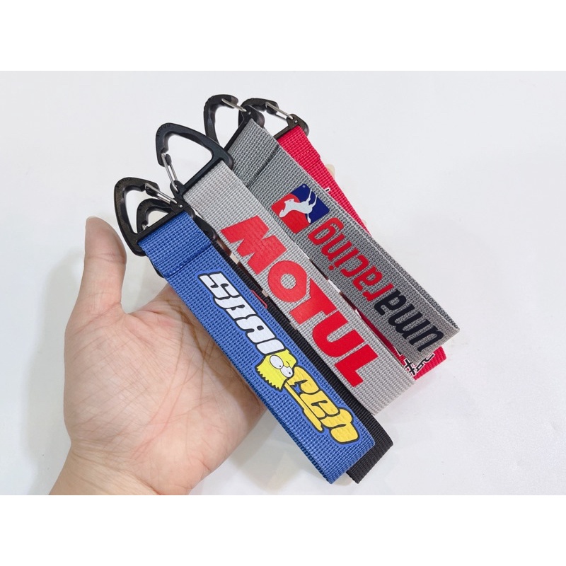 Móc khoá dây mẫu ngẫu nhiên 16x2.5cm khoen gài nhựa, mẫu mã đa dạng