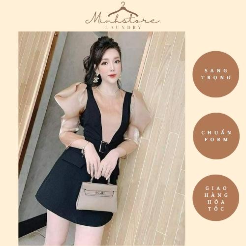 Set Váy Đen Phối Áo Voan Hàng Thiết Kế
