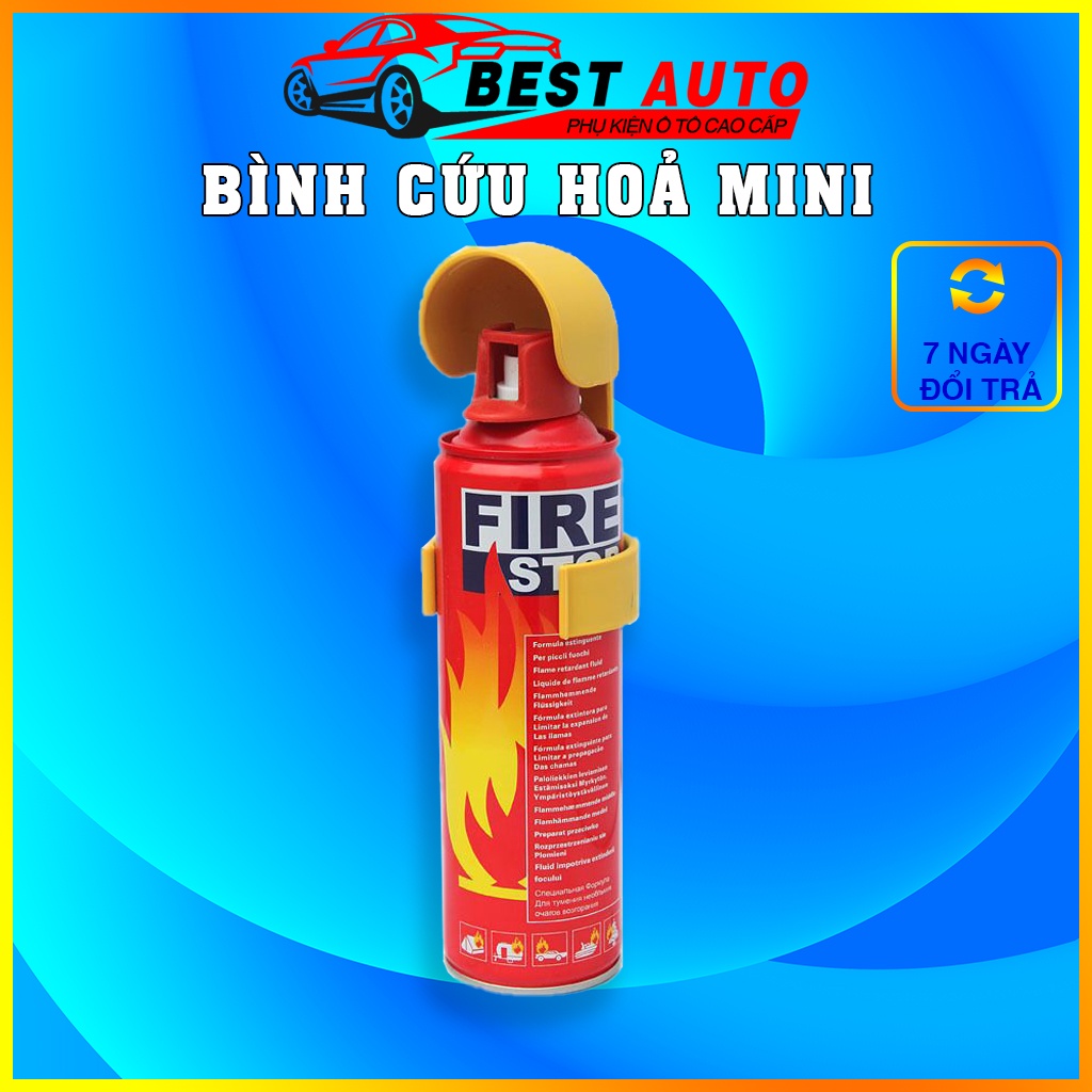 Bình chữa cháy cứu hỏa mini trên ô tô dung tích 500ml - Best Auto, bình cứu hoả mini, bình chữa cháy ô tô, cứu hoả ô tô