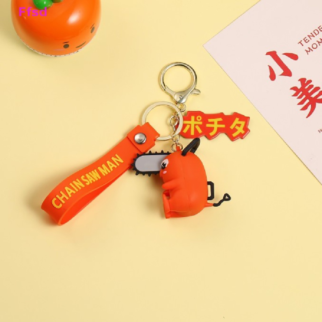 {Ffsd} Móc Khóa Xe Hơi Cặp Đôi Bằng Cao Su Mềm Hình Pochita Denji Makima Dễ Thương Làm Quà Tặng Bán Chạy