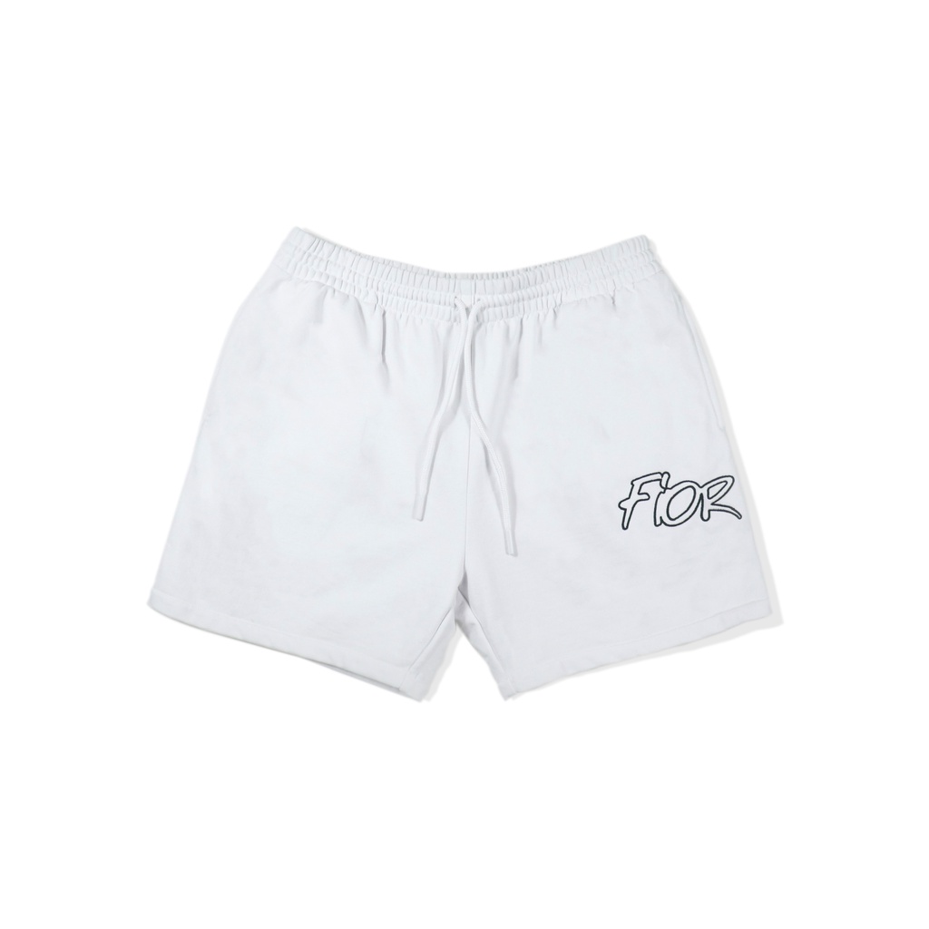 Quần Shorts Nam Thể Thao Cao Cấp Local Brand Thêu LOGO FIOR DANTÉ Form Rộng Màu Trắng 100% Vải Cotton Thoáng Mát