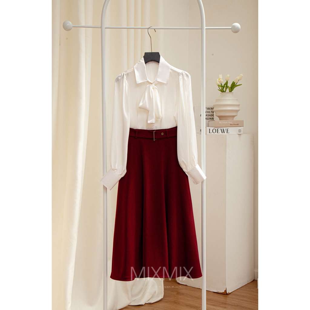 Áo sơ mi lụa cột nơ Jenny - Mixmix - thời trang công sở thiết kế